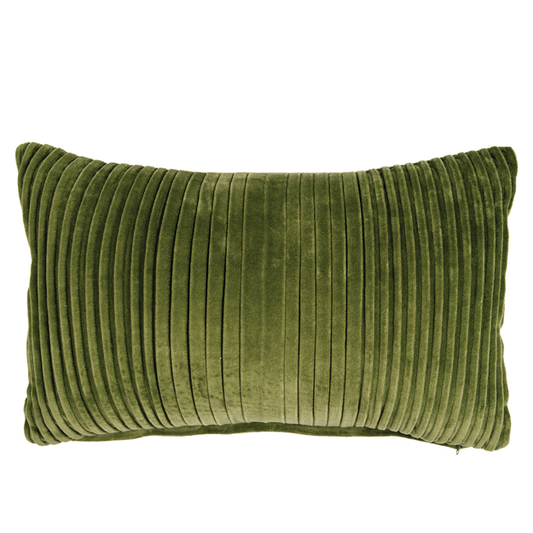 Maisie Lumbar Pleated Pillow - Green
