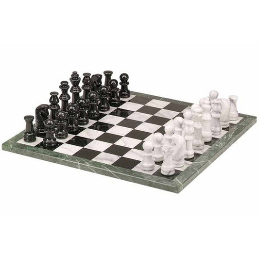 Marble Chess Set w/ B/W Pieces