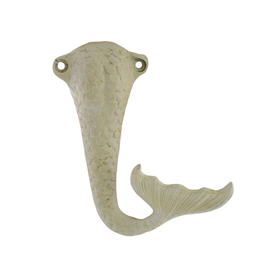 Wall Hook - Mermaid Tail, Antique White