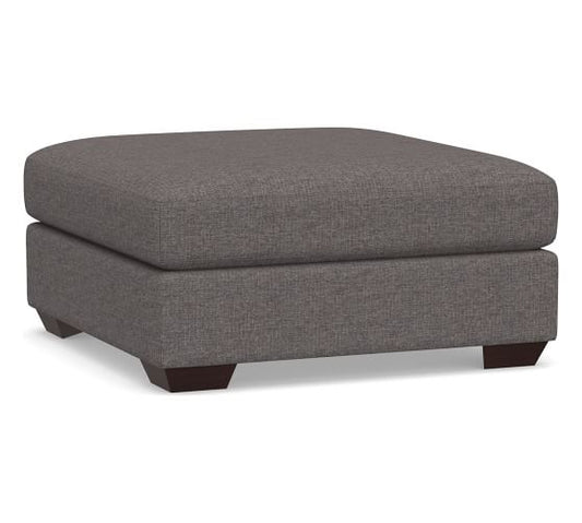 Grey Upholstered Cocktail Ottoman
