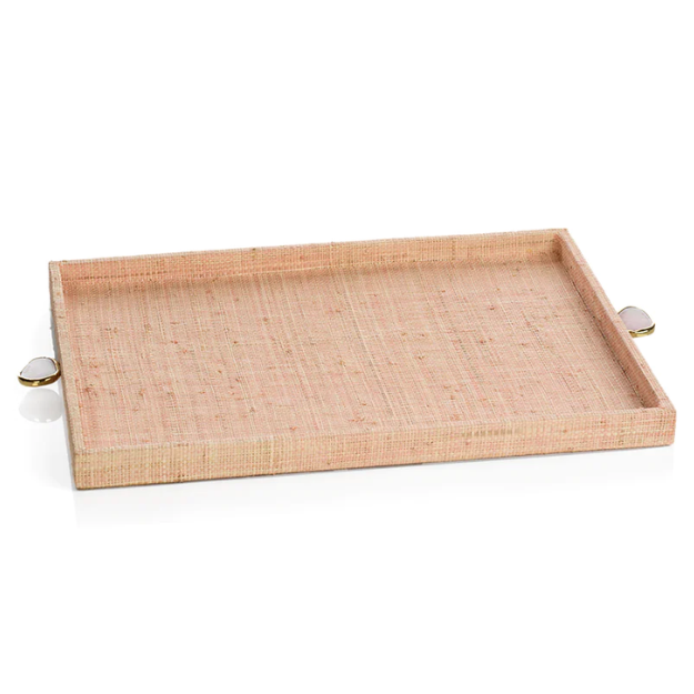 Raffia Palm Tray with Stone Accents – Hamma Galleries