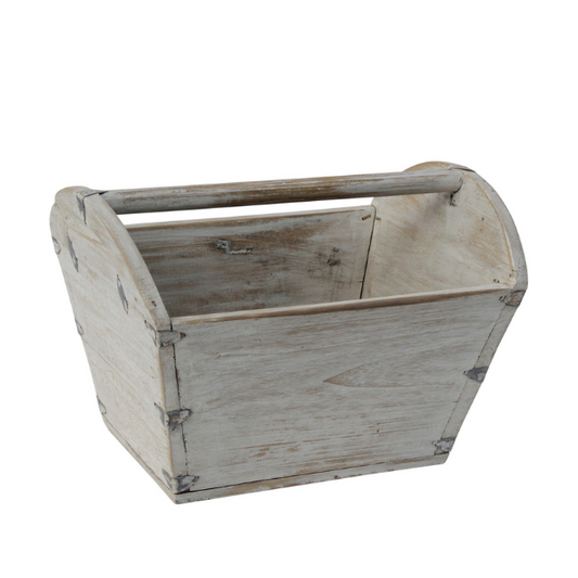 Reclaimed Wooden Basket with Handle