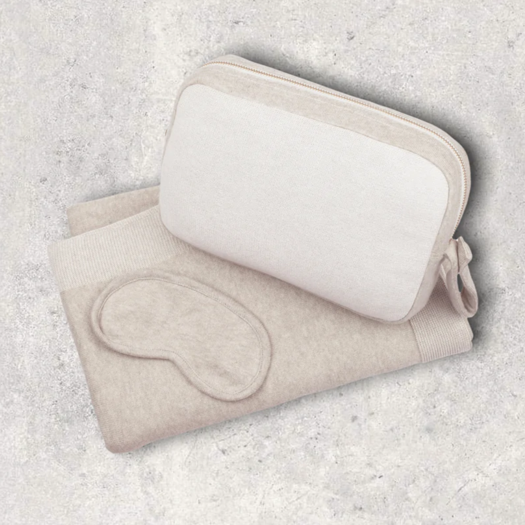 Travel Blanket Reversible - Light Beige Mel & Ivory