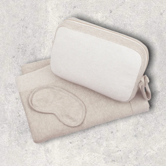Travel Blanket Reversible - Light Beige Mel & Ivory