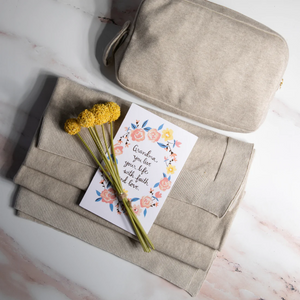 Travel Blanket Reversible - Light Beige Mel & Ivory