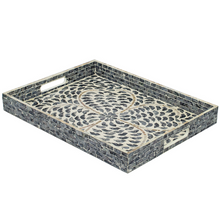Load image into Gallery viewer, Capiz Inlay Tray - Black/Navy
