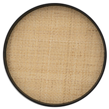Load image into Gallery viewer, Tray - Black with Rattan Inlay
