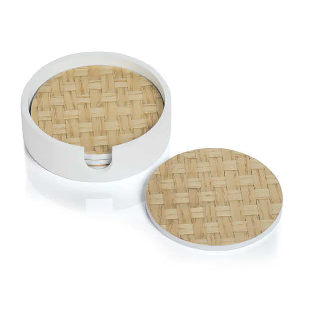 Round Woven Ash Coasters - Set of 4