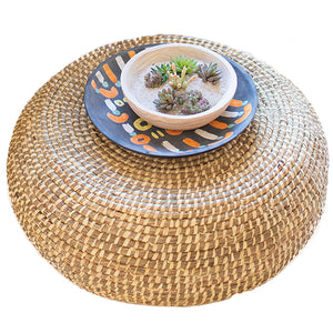 Woven Rush Round Ottoman